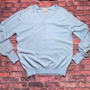 Ben Hogan Pullover Sweater V-Neck Blue Large Golf Clothes Vintage Grandpa USA